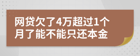 网贷欠了4万超过1个月了能不能只还本金