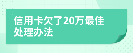 信用卡欠了20万最佳处理办法