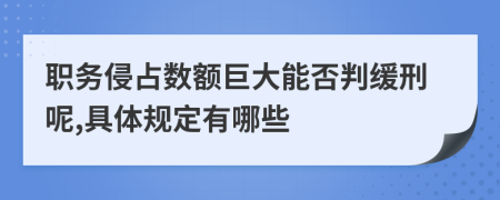 职务侵占数额巨大能否判缓刑呢,具体规定有哪些