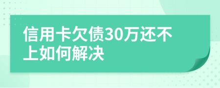 信用卡欠债30万还不上如何解决