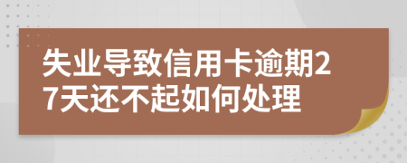 失业导致信用卡逾期27天还不起如何处理