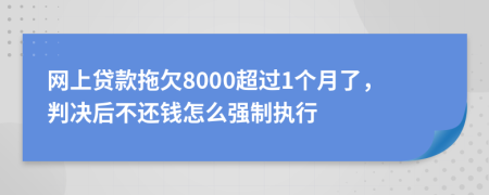 网上贷款拖欠8000超过1个月了，判决后不还钱怎么强制执行