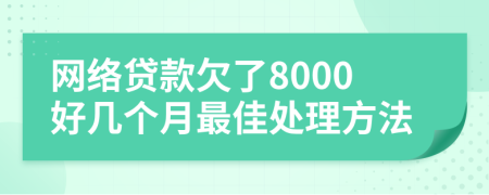 网络贷款欠了8000好几个月最佳处理方法