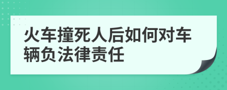 火车撞死人后如何对车辆负法律责任