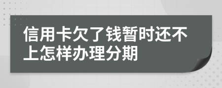 信用卡欠了钱暂时还不上怎样办理分期