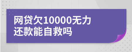 网贷欠10000无力还款能自救吗