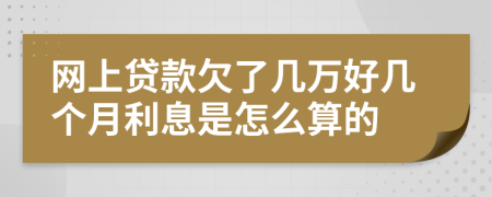 网上贷款欠了几万好几个月利息是怎么算的