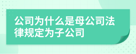 公司为什么是母公司法律规定为子公司