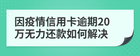 因疫情信用卡逾期20万无力还款如何解决