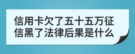 信用卡欠了五十五万征信黑了法律后果是什么