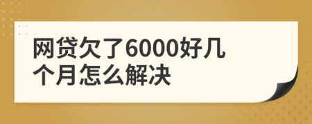 网贷欠了6000好几个月怎么解决