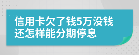 信用卡欠了钱5万没钱还怎样能分期停息