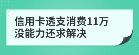 信用卡透支消费11万没能力还求解决