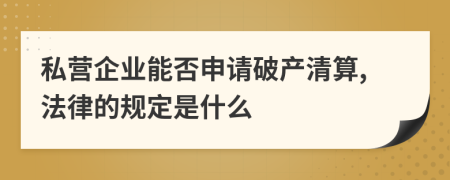 私营企业能否申请破产清算,法律的规定是什么