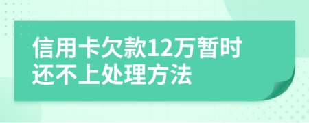 信用卡欠款12万暂时还不上处理方法