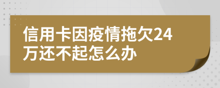 信用卡因疫情拖欠24万还不起怎么办