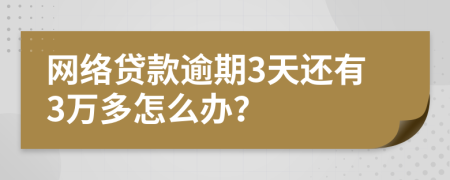 网络贷款逾期3天还有3万多怎么办？