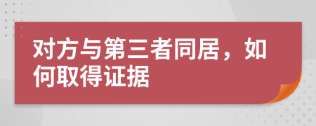对方与第三者同居，如何取得证据