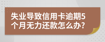 失业导致信用卡逾期5个月无力还款怎么办?