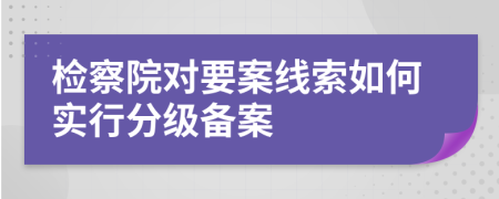 检察院对要案线索如何实行分级备案