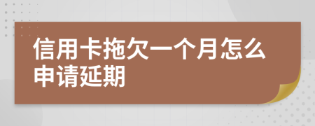 信用卡拖欠一个月怎么申请延期