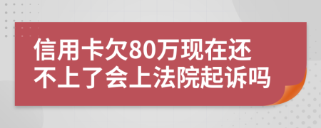 信用卡欠80万现在还不上了会上法院起诉吗