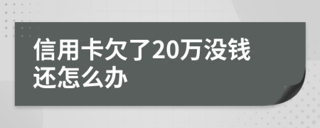 信用卡欠了20万没钱还怎么办