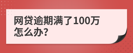 网贷逾期满了100万怎么办？
