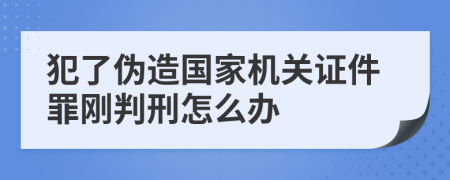 犯了伪造国家机关证件罪刚判刑怎么办