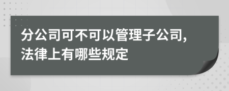 分公司可不可以管理子公司,法律上有哪些规定