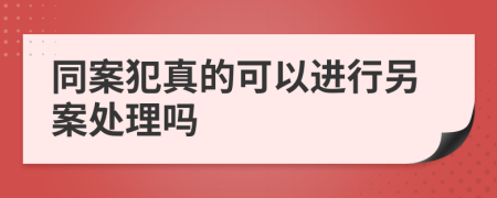 同案犯真的可以进行另案处理吗