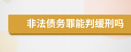 非法债务罪能判缓刑吗