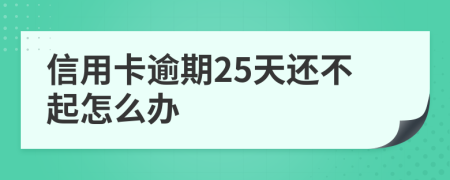 信用卡逾期25天还不起怎么办