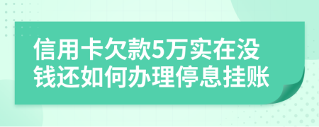 信用卡欠款5万实在没钱还如何办理停息挂账