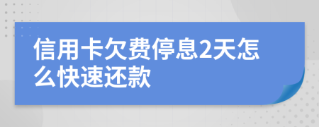 信用卡欠费停息2天怎么快速还款