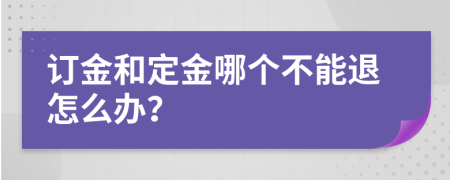 订金和定金哪个不能退怎么办？