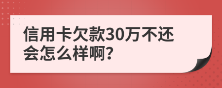 信用卡欠款30万不还会怎么样啊？