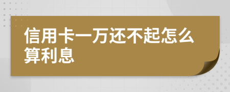 信用卡一万还不起怎么算利息