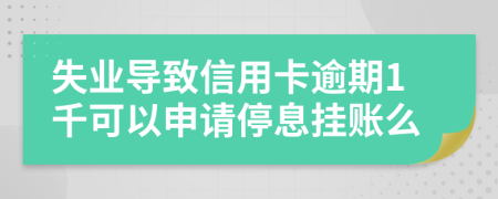 失业导致信用卡逾期1千可以申请停息挂账么