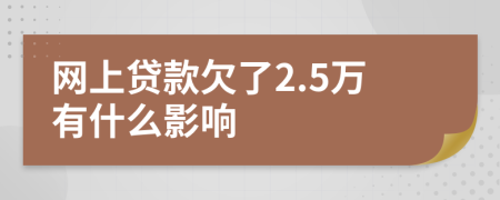 网上贷款欠了2.5万有什么影响