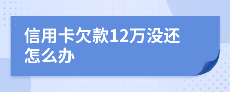 信用卡欠款12万没还怎么办