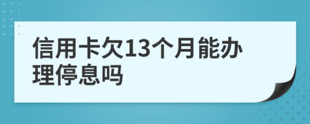 信用卡欠13个月能办理停息吗