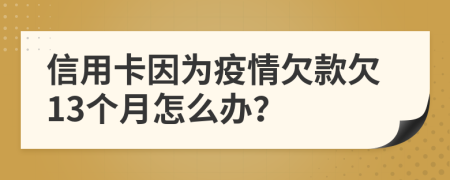 信用卡因为疫情欠款欠13个月怎么办？