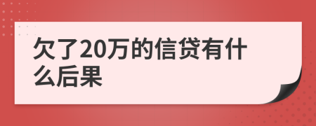 欠了20万的信贷有什么后果