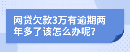 网贷欠款3万有逾期两年多了该怎么办呢？