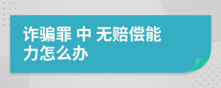  诈骗罪 中 无赔偿能力怎么办