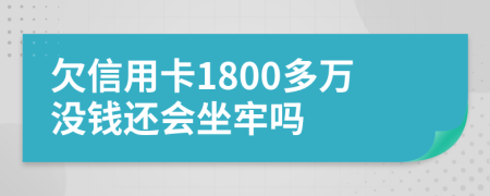 欠信用卡1800多万没钱还会坐牢吗