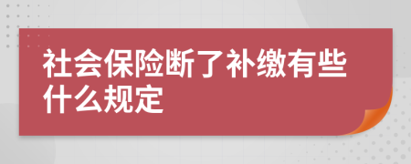 社会保险断了补缴有些什么规定