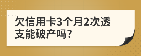 欠信用卡3个月2次透支能破产吗?