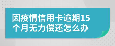 因疫情信用卡逾期15个月无力偿还怎么办
